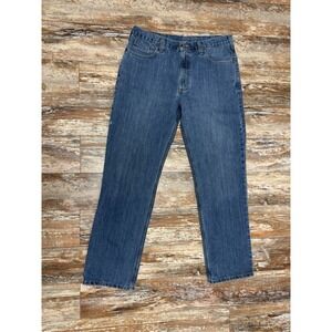 Mens Carhartt Relaxed Fit Straight Leg Blue Jeans Size 36x34 BD1483-M